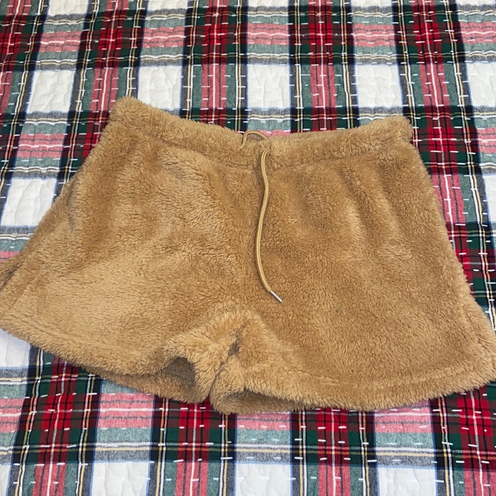 Forever 21 camel color furry shorts